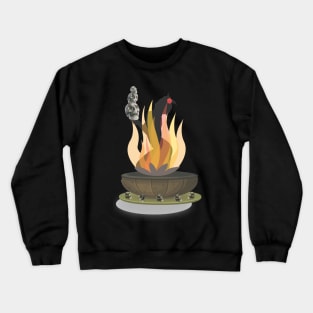 female silhouette design holding three skulls in hands Crewneck Sweatshirt